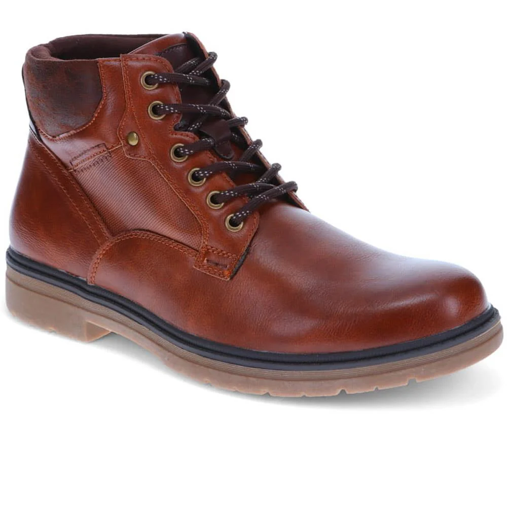 Wide Fit Lace-Up Casual Boots - XINGH40007 / 325 761 - Tan
