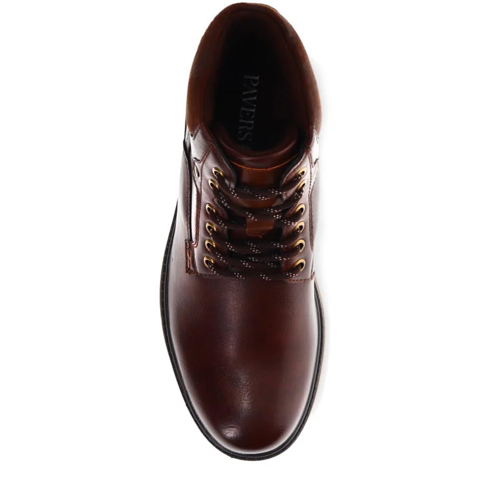 Wide Fit Lace-Up Casual Boots - XINGH40007 / 325 761 - Dark Brown - Image 5
