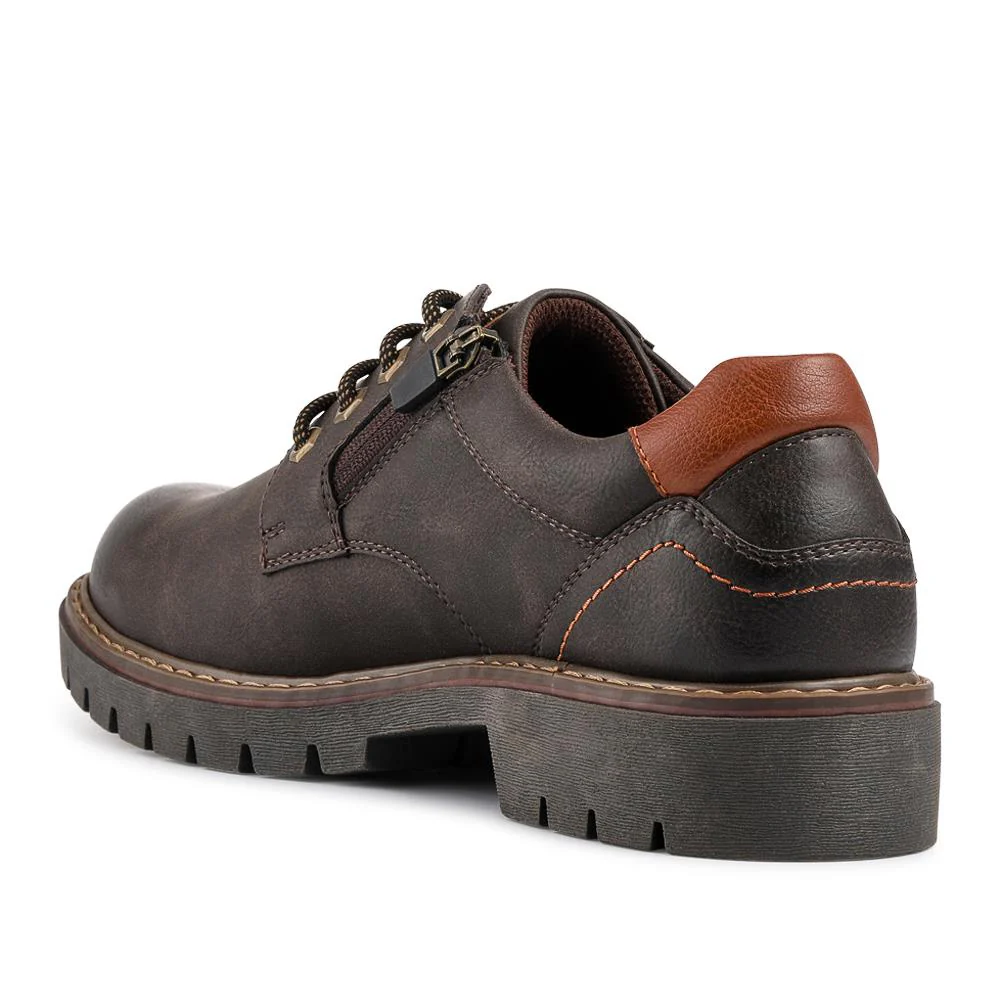 Wide Fit Lace Up Casual Shoes - GANG42002 / 327 878 - Dark Brown - Image 2
