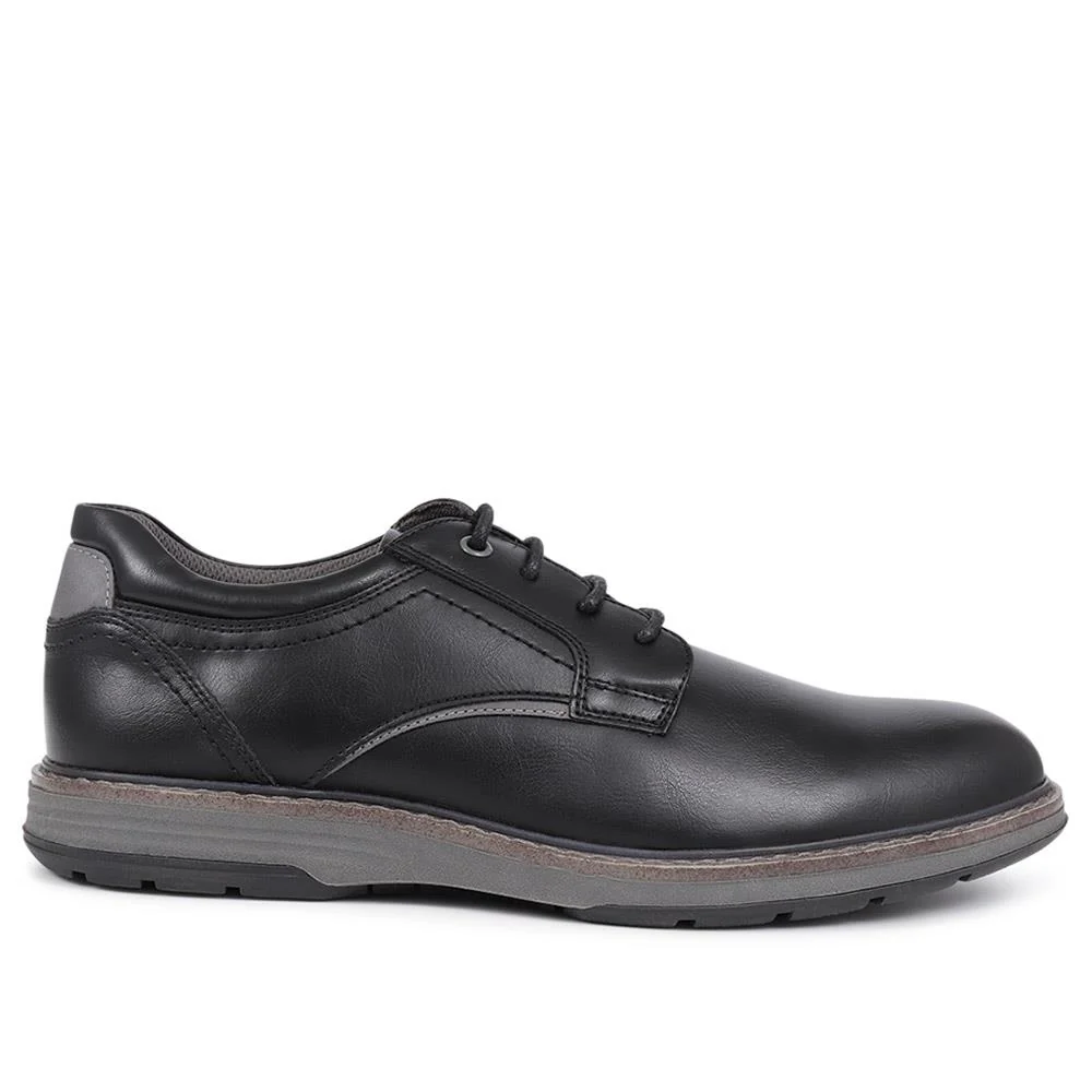 Wide Fit Lace-Up Casual Shoes - JIAHU40005 / 325 960 - Black - Image 2