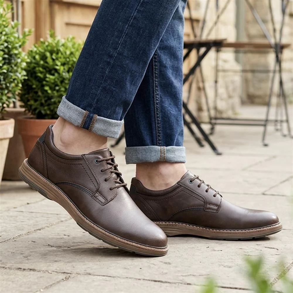 Wide Fit Lace-Up Casual Shoes - JIAHU40005 / 325 960 - Dark Brown - Image 2