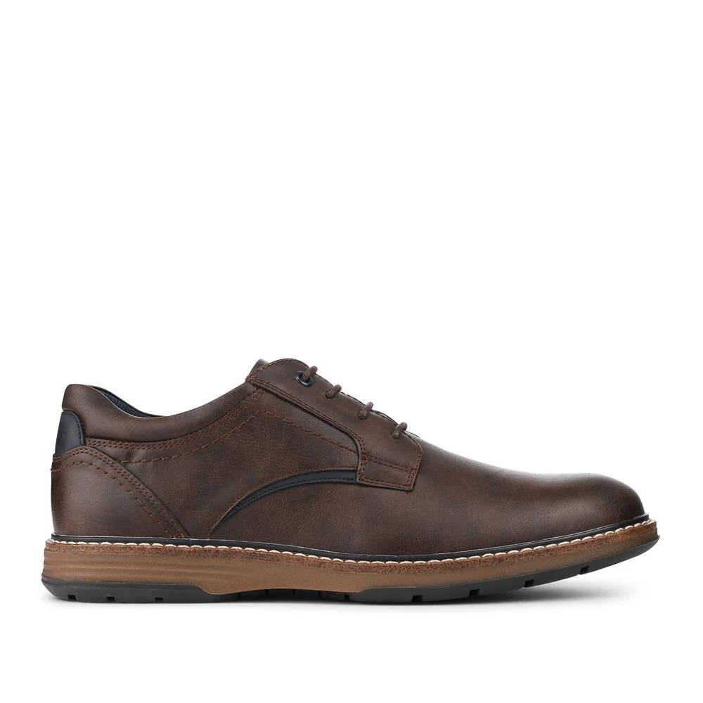 Wide Fit Lace-Up Casual Shoes - JIAHU40005 / 325 960 - Dark Brown - Image 3