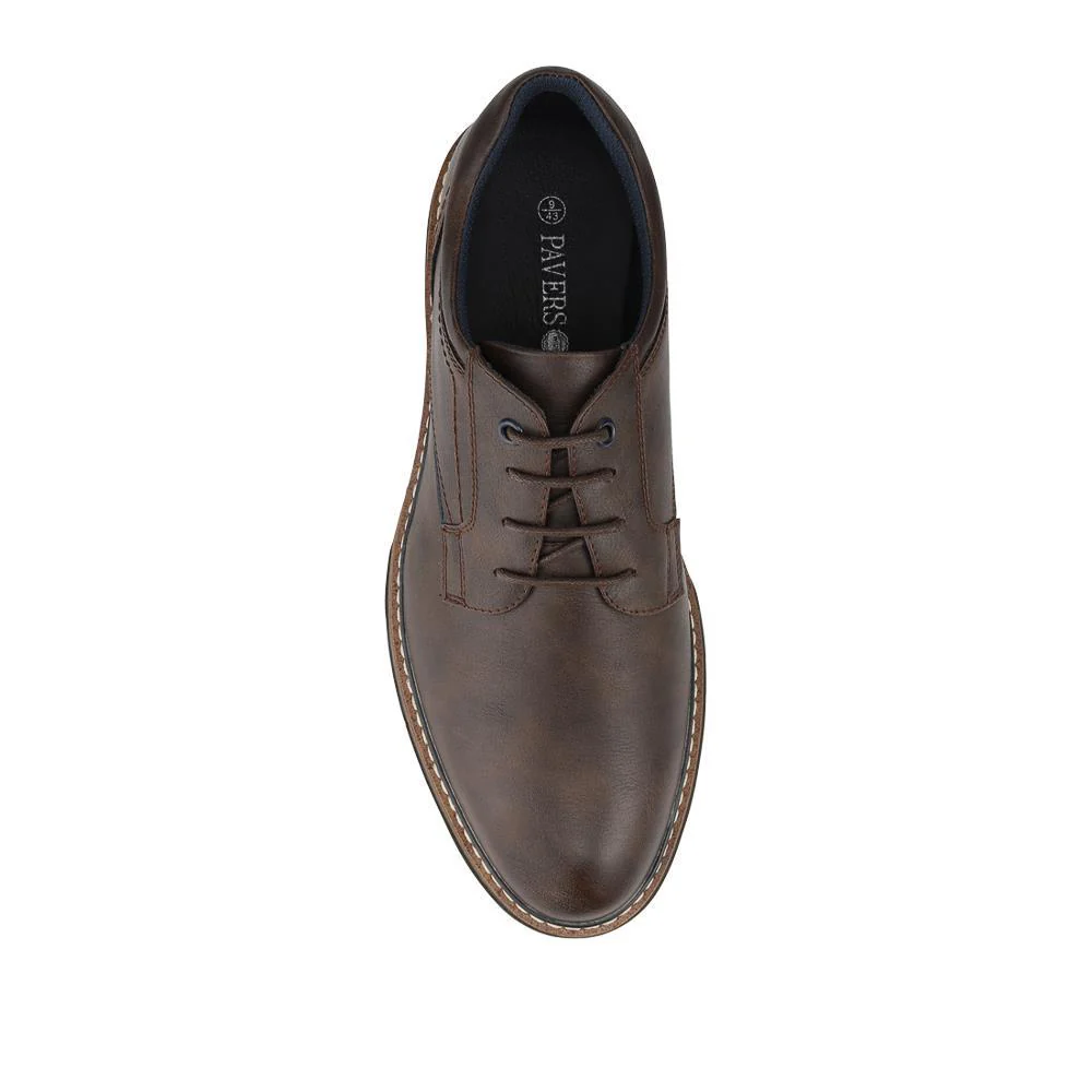Wide Fit Lace-Up Casual Shoes - JIAHU40005 / 325 960 - Dark Brown - Image 5