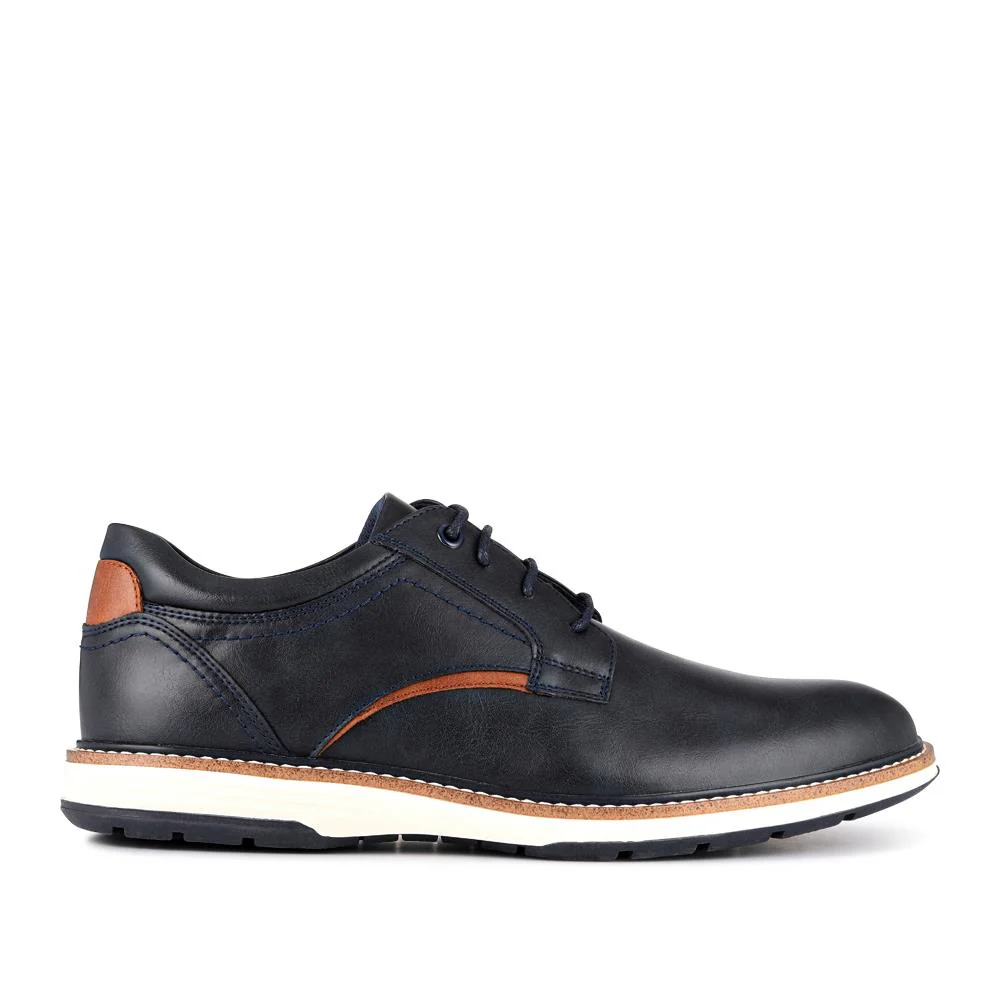 Wide Fit Lace-Up Casual Shoes - JIAHU40005 / 325 960 - Navy - Image 3
