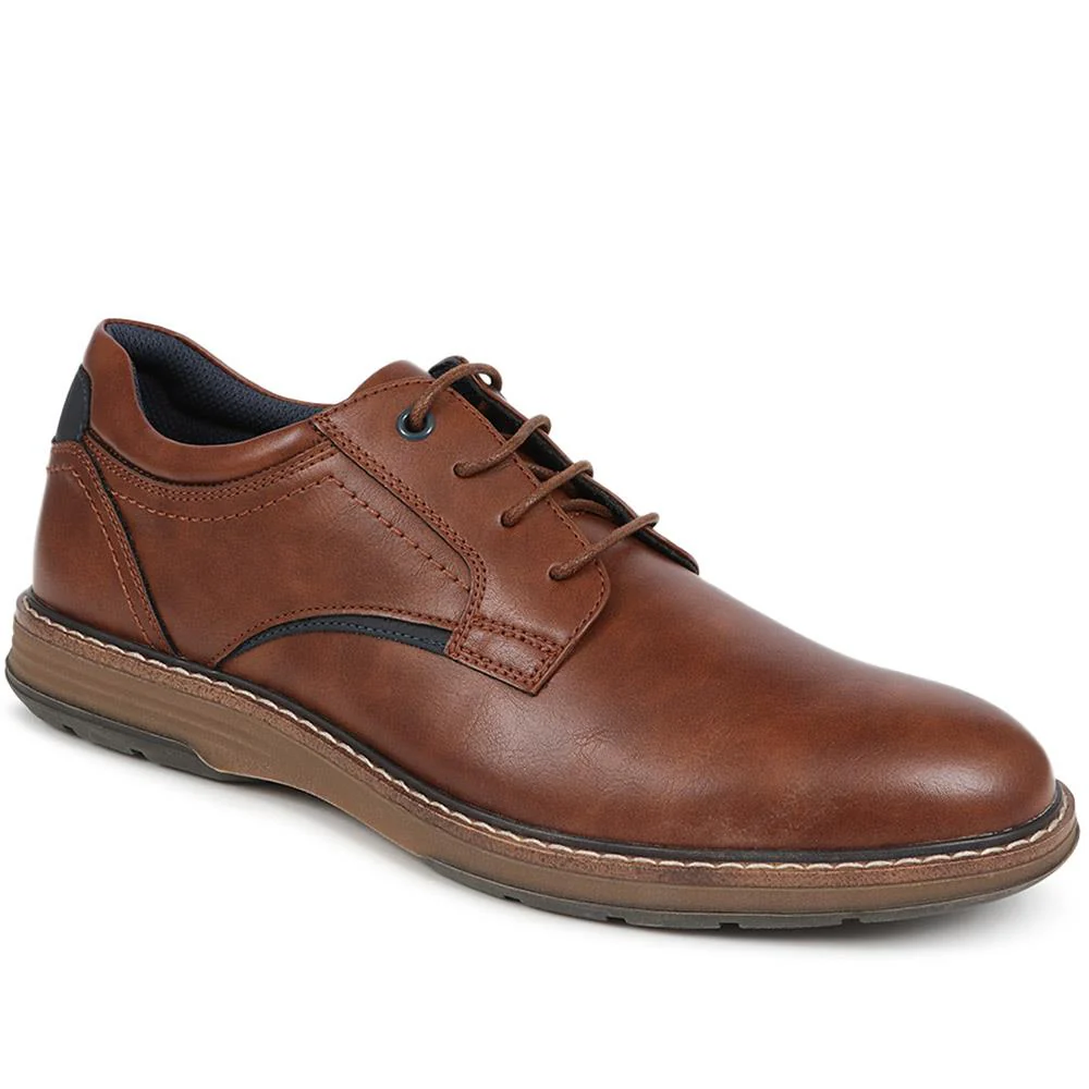 Wide Fit Lace-Up Casual Shoes - JIAHU40005 / 325 960 - Tan