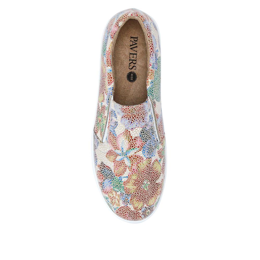 Wide Fit Ladies' Slip-On Shoes - WBINS41016 / 327 017 - Floral - Image 5