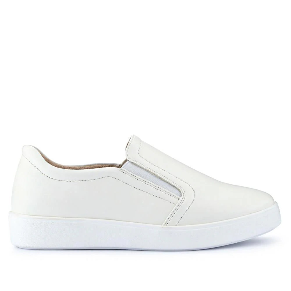 Wide Fit Ladies' Slip-On Shoes - WBINS41016 / 327 017 - White - Image 2
