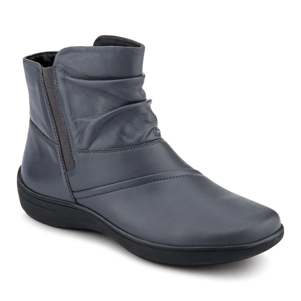 Wide Fit Leather Ankle Boots - KF42004 / 328 468