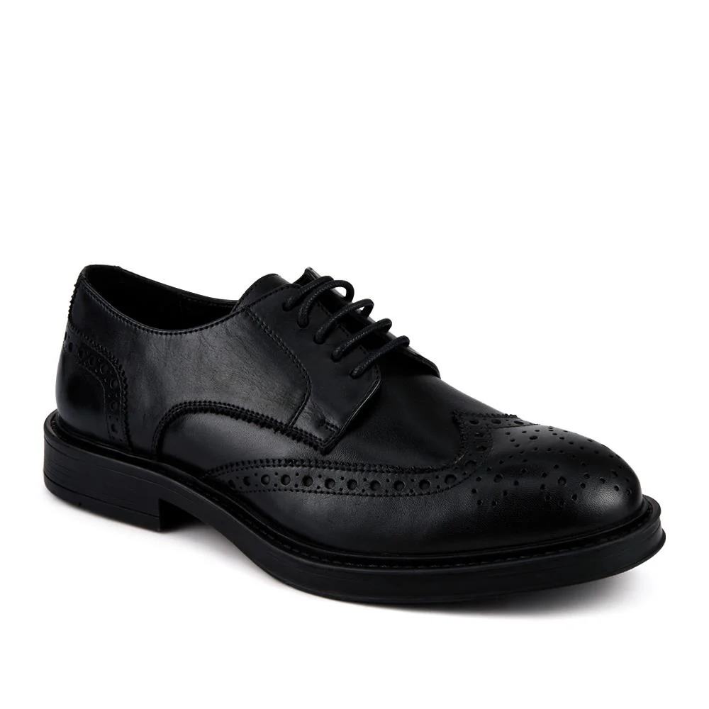Wide Fit Leather Brogue Derby Shoes - JFOOT42024 / 328 183