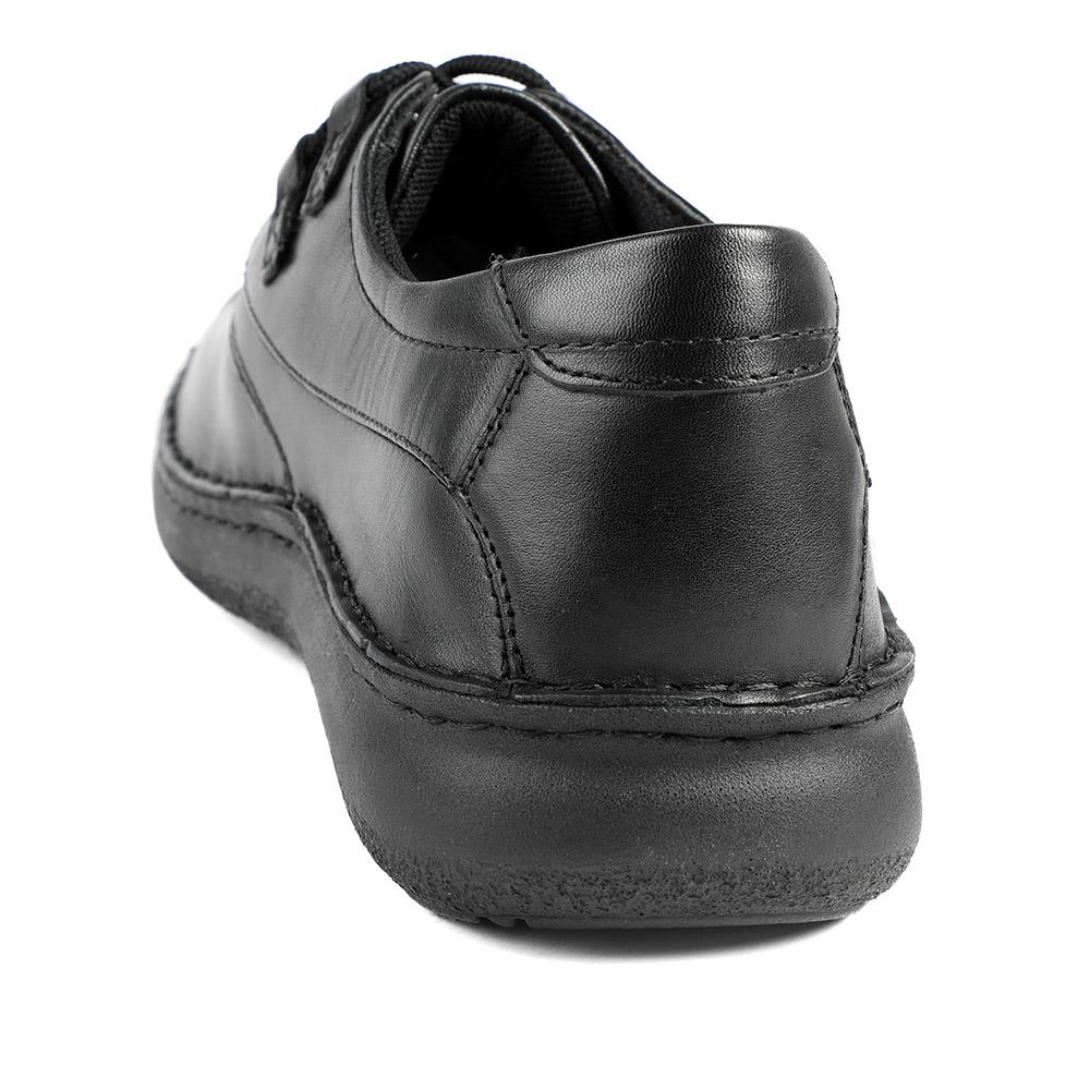 Wide Fit Leather Casual Lace Up Shoes - PARK42059 / 328 430 - Black - Image 4