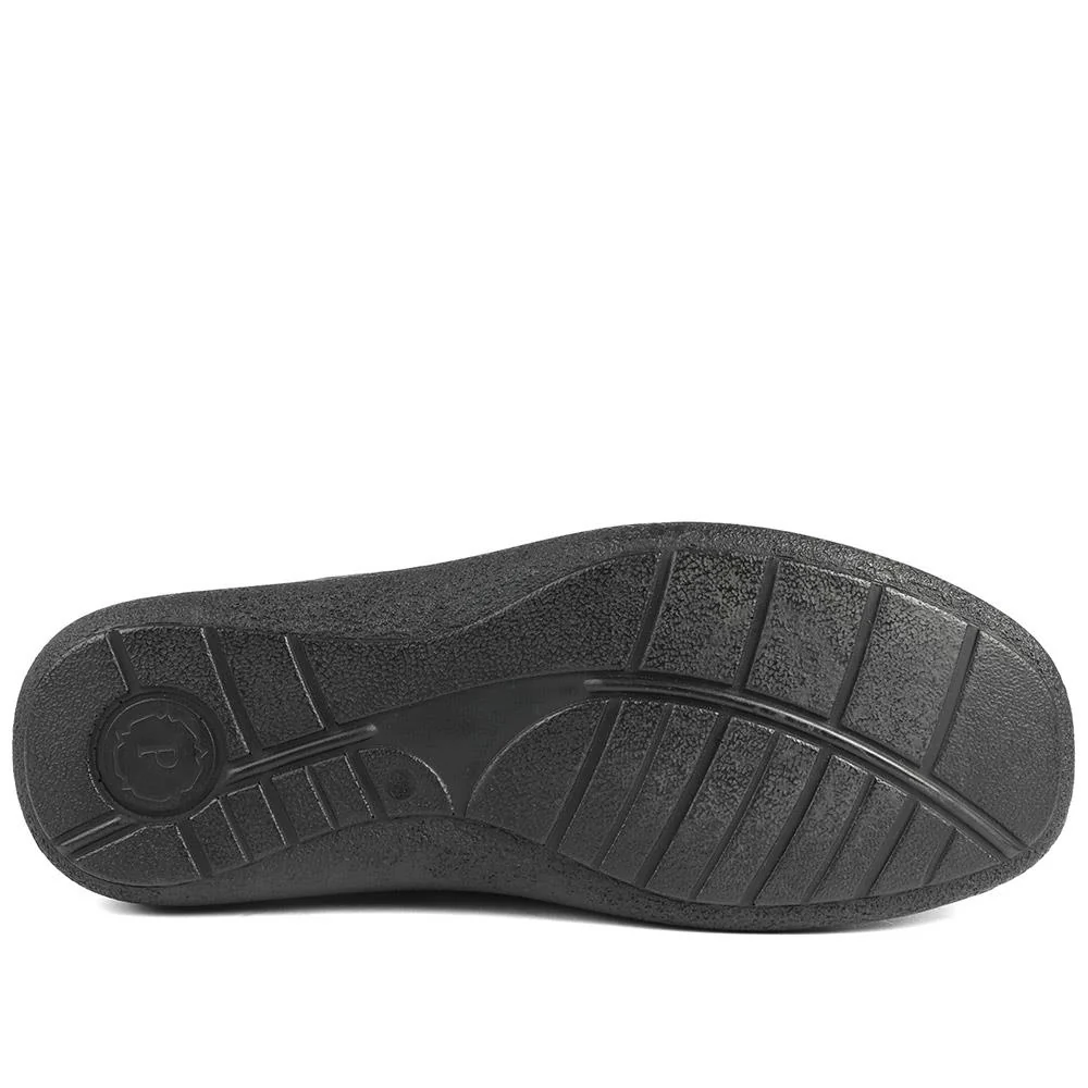 Wide Fit Leather Casual Lace Up Shoes - PARK42059 / 328 430 - Black - Image 6