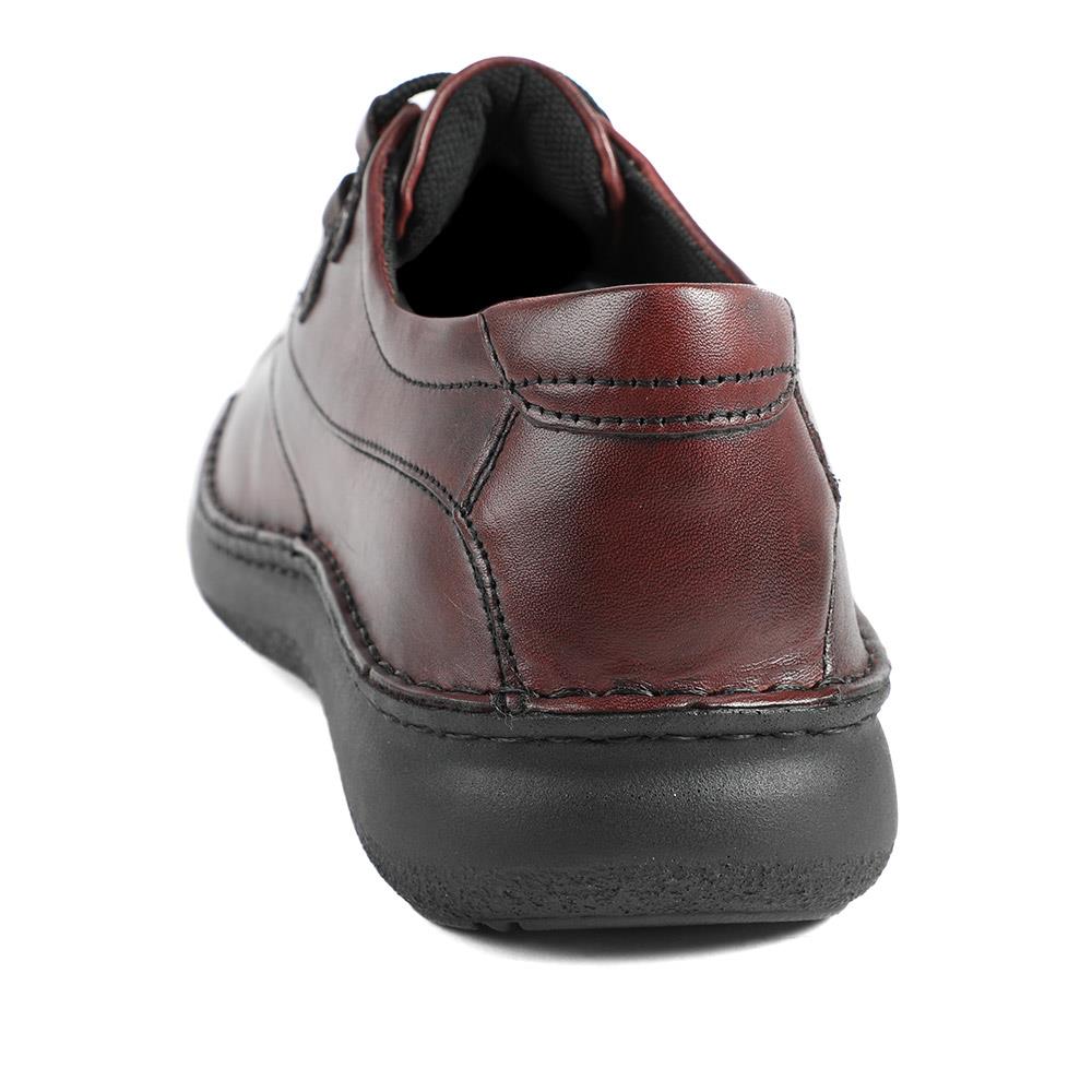 Wide Fit Leather Casual Lace Up Shoes - PARK42059 / 328 430 - Bordeaux - Image 4