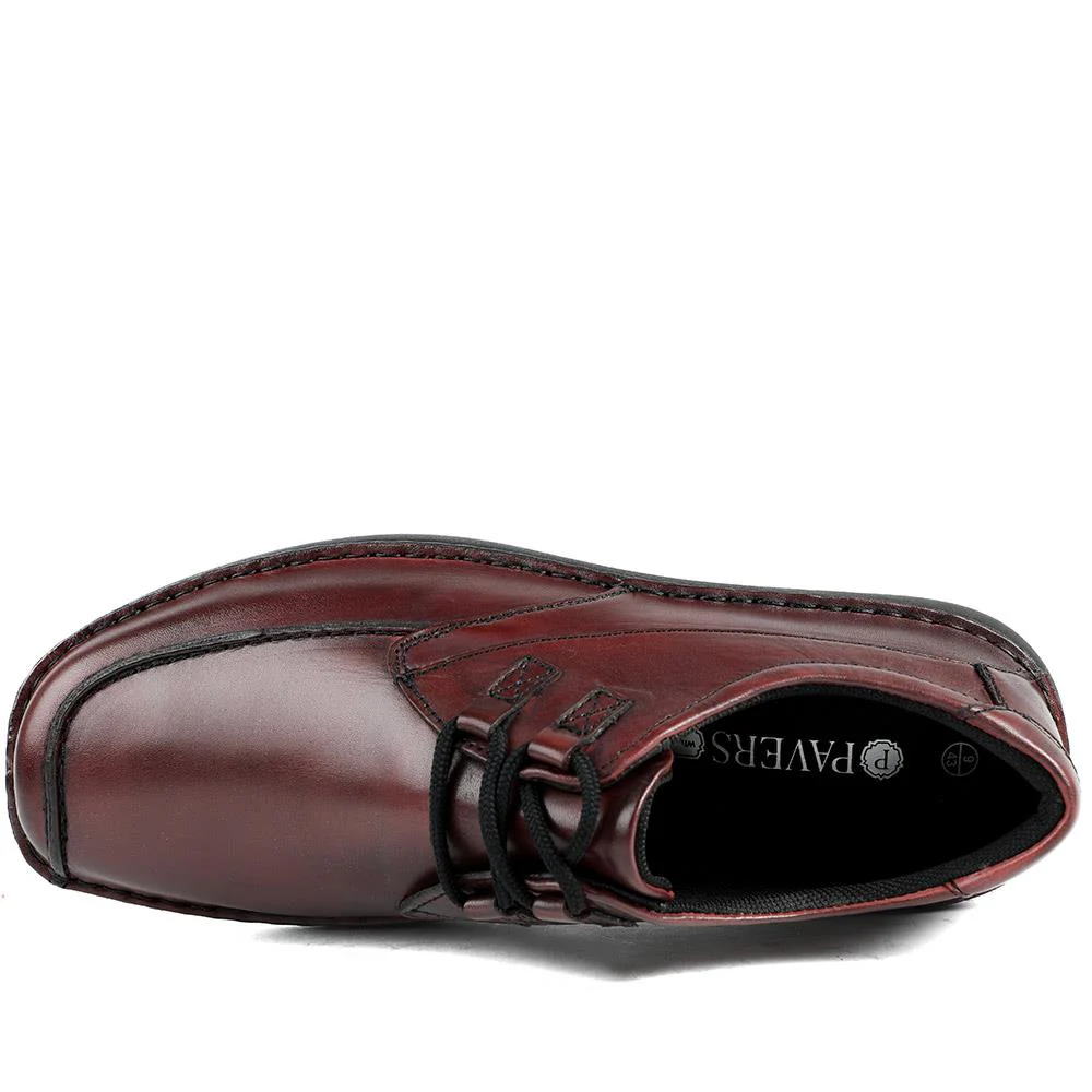 Wide Fit Leather Casual Lace Up Shoes - PARK42059 / 328 430 - Bordeaux - Image 5