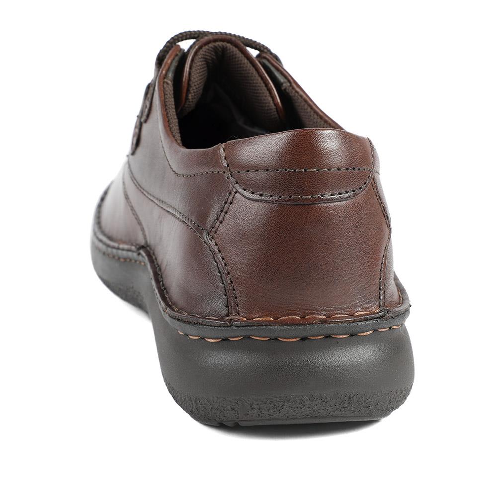 Wide Fit Leather Casual Lace Up Shoes - PARK42059 / 328 430 - Dark Brown - Image 4