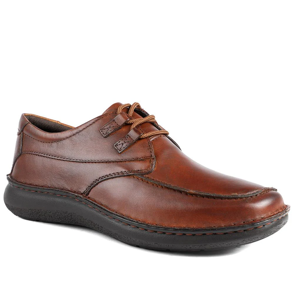 Wide Fit Leather Casual Lace Up Shoes - PARK42059 / 328 430 - Image 4
