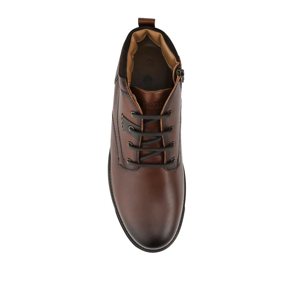 Wide Fit Leather Lace Up Boots - FBFOO42006 / 327 997 - Brown - Image 4