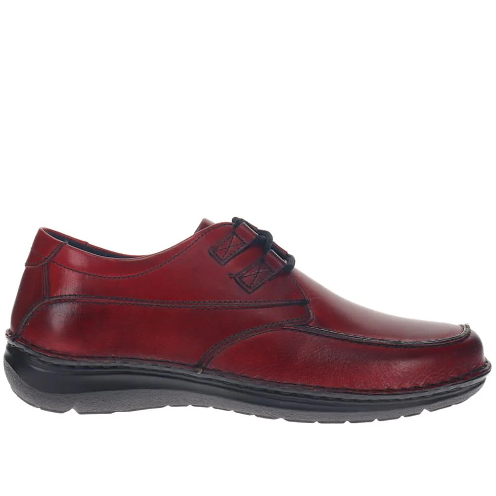 Wide Fit Leather Lace-Up Shoes - PARK40035 / 325 803 - Bordeaux - Image 2
