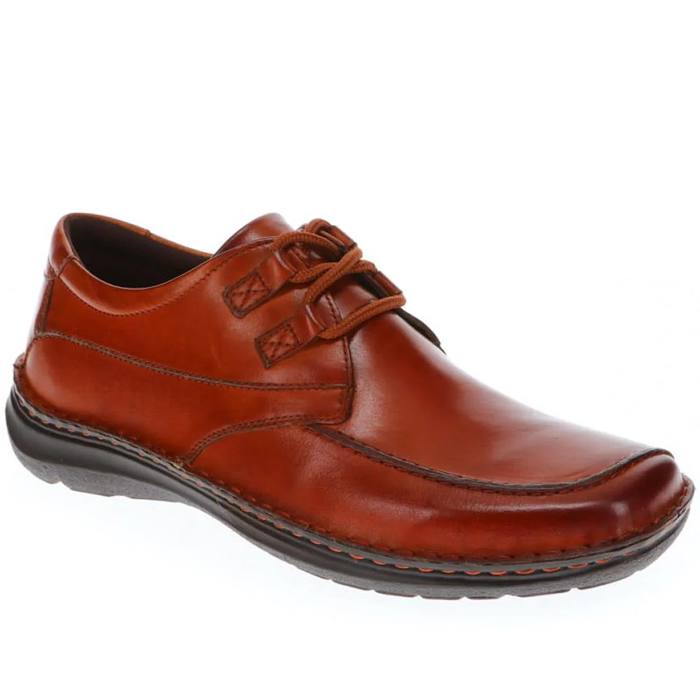 Wide Fit Leather Lace-Up Shoes - PARK40035 / 325 803 - Tan