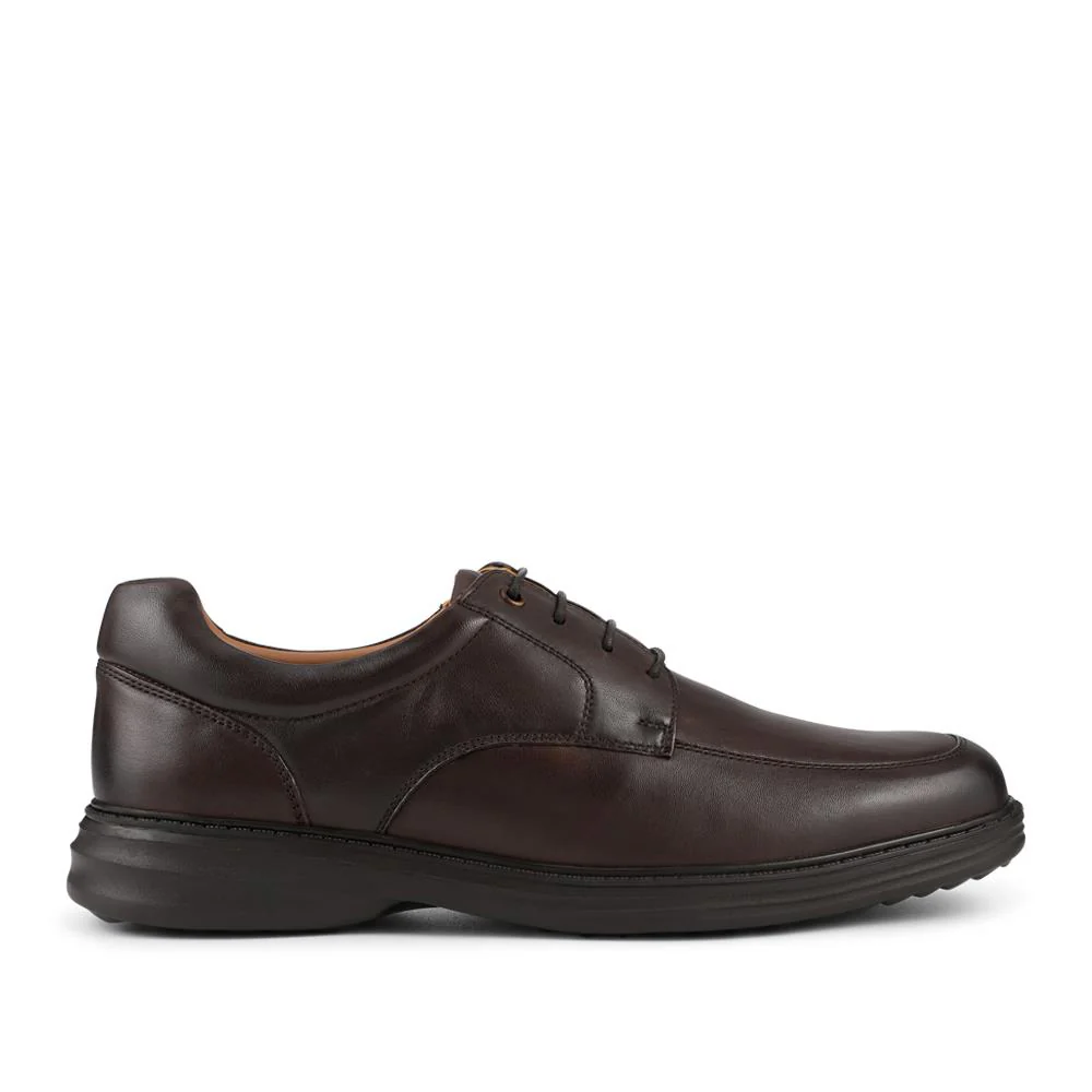 Wide Fit Leather Lace-Up Shoes With Comfort Sole - PRFEM42010 / 328 310 - Brown - Image 2