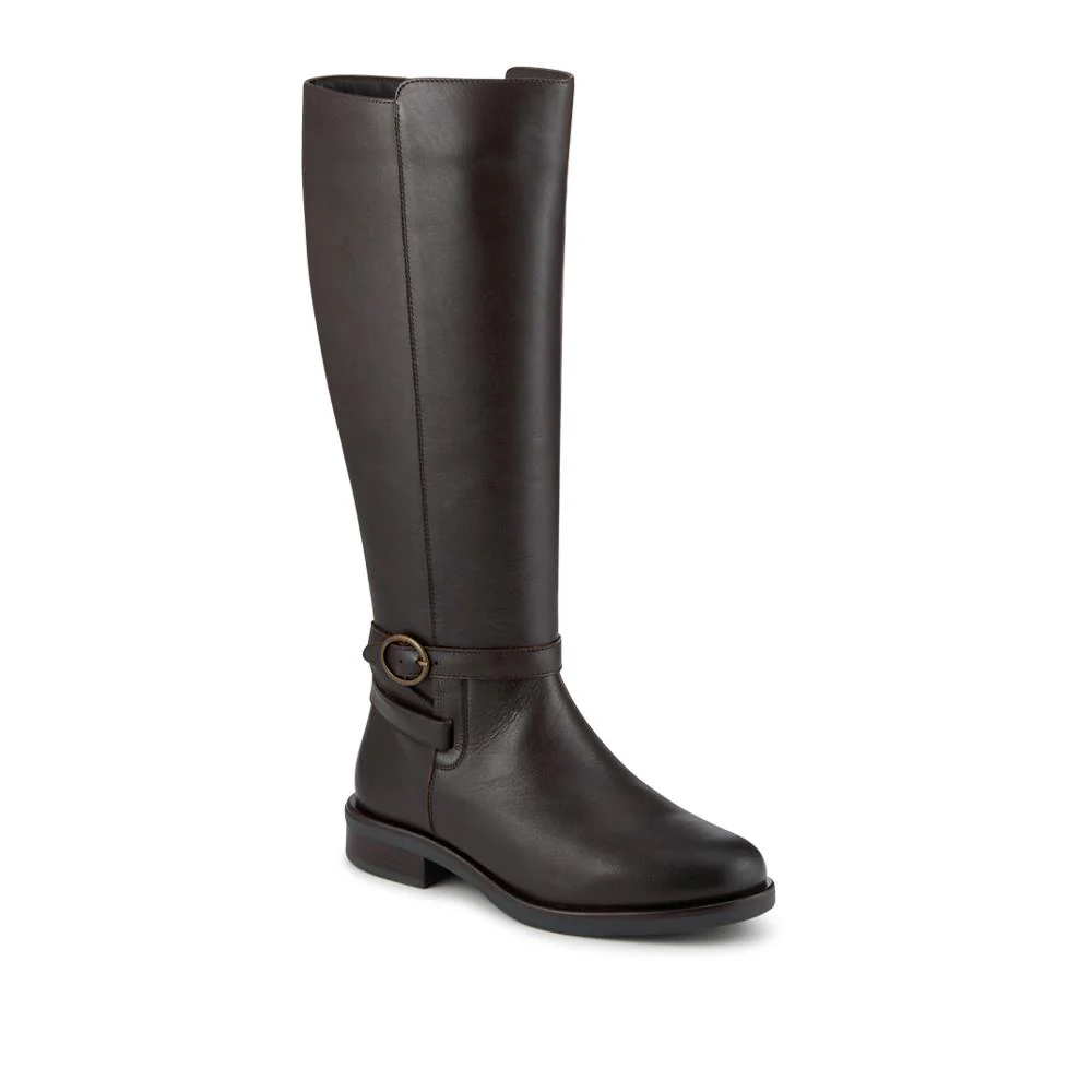 Wide Fit Leather Long Boots With Buckle Detail - PRFEM42014 / 328 626