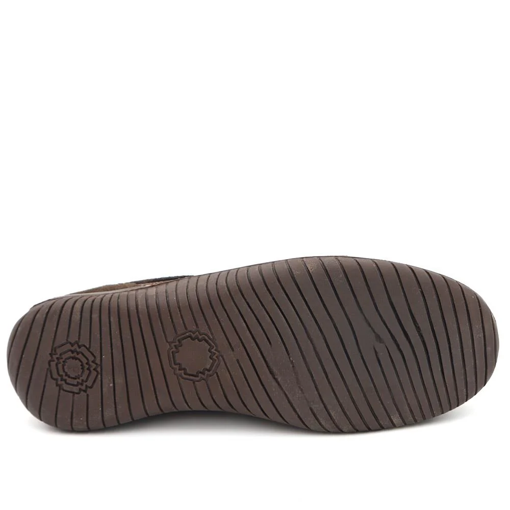 Wide Fit Leather Slip On Comfort Trainers - BRK43025 / 328 915 - Chocolate - Image 6