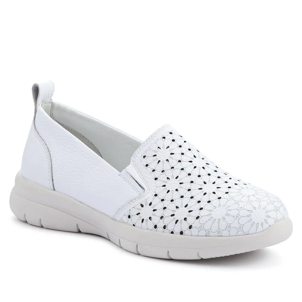 Wide Fit Leather Slip-On Shoes - BRK41034 / 327 021