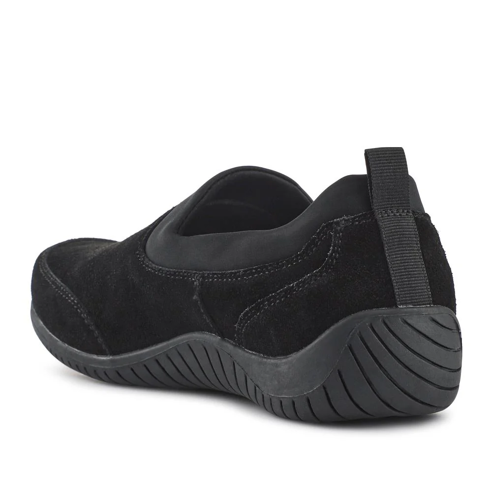 Wide-Fit Leather Slip-On Shoes - BRK42018 / 328 405 - Black - Image 4