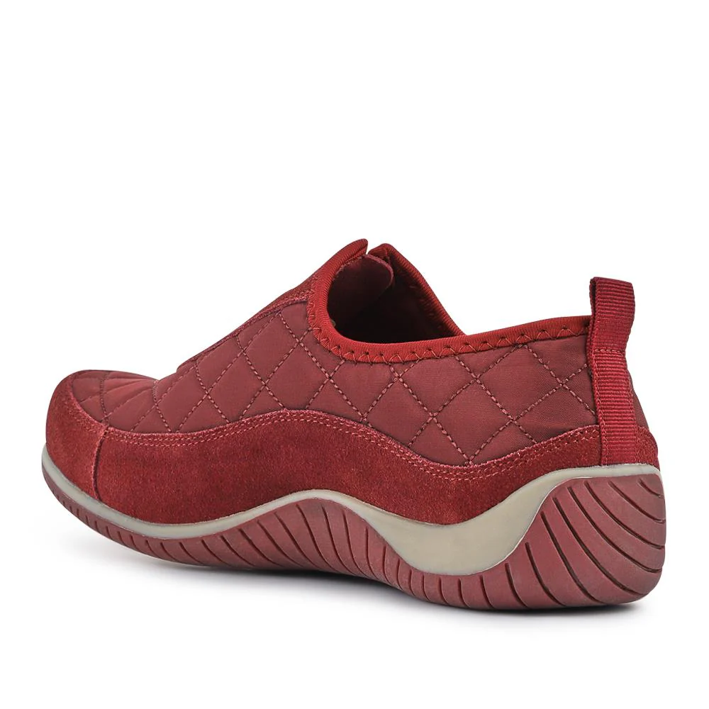 Wide Fit Leather Slip-On Shoes With Zip Fastening - BRK42019 / 328 406 - Burgundy - Image 3