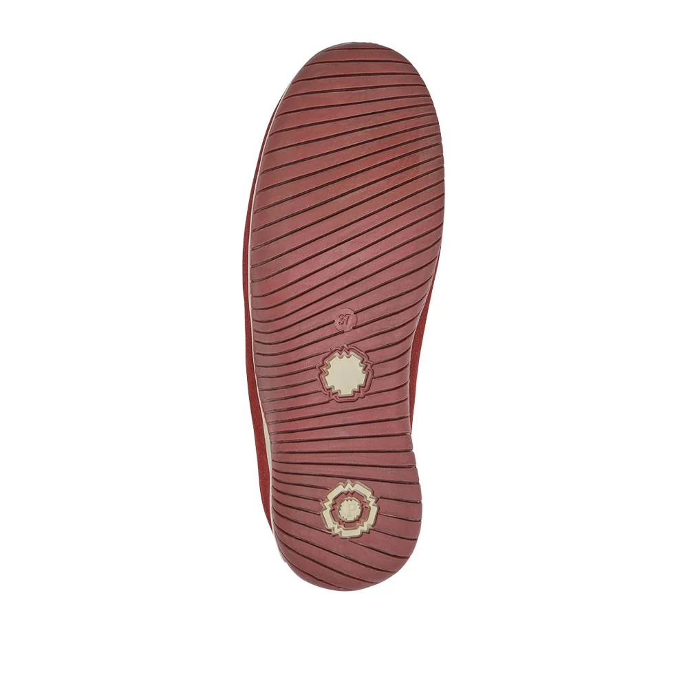 Wide Fit Leather Slip-On Shoes With Zip Fastening - BRK42019 / 328 406 - Burgundy - Image 6