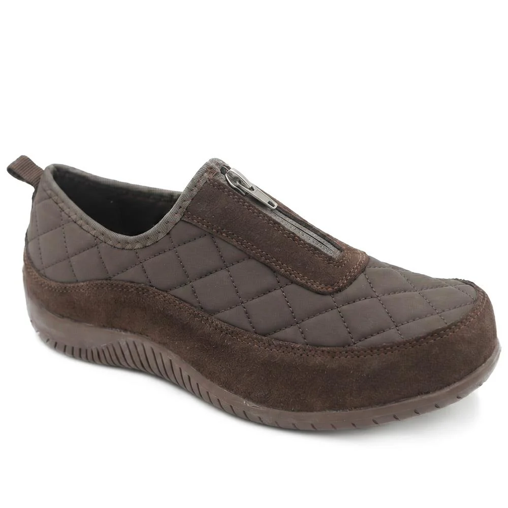Wide-Fit Leather Slip-On Shoes With Zip Fastening - BRK42019 / 328 406 - Image 5
