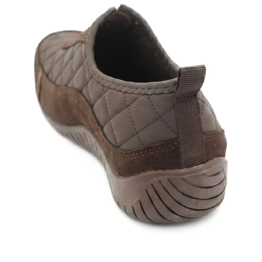 Wide Fit Leather Slip-On Shoes With Zip Fastening - BRK42019 / 328 406 - Chocolate - Image 4