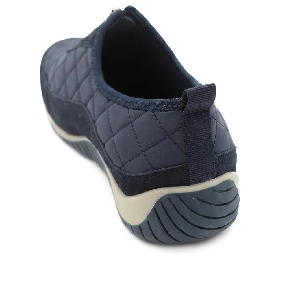 Wide Fit Leather Slip-On Shoes With Zip Fastening - BRK42019 / 328 406 - Navy - Image 4