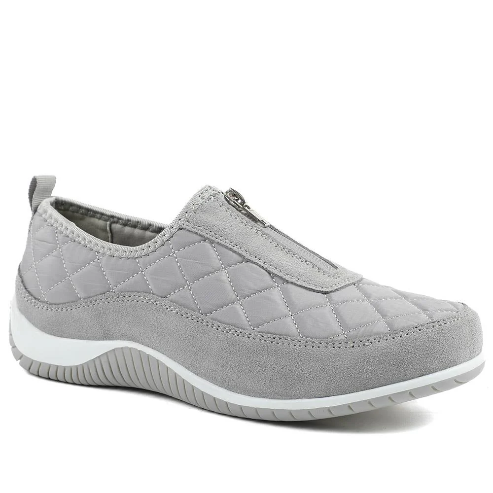 Wide-Fit Leather Slip-On Shoes With Zip Fastening - BRK42019 / 328 406 - Image 6