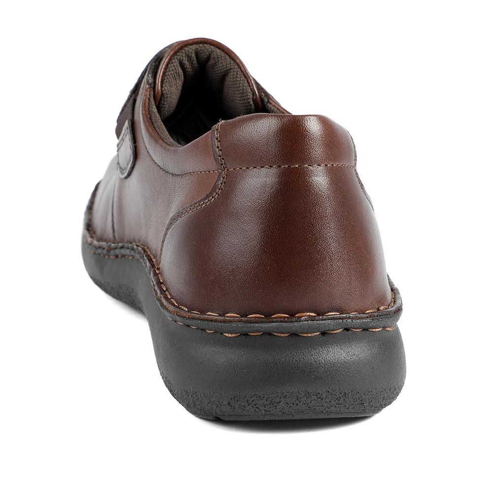 Wide Fit Leather Smart Adjustable Fit Shoes - PARK42060 / 328 431 - Dark Brown - Image 4
