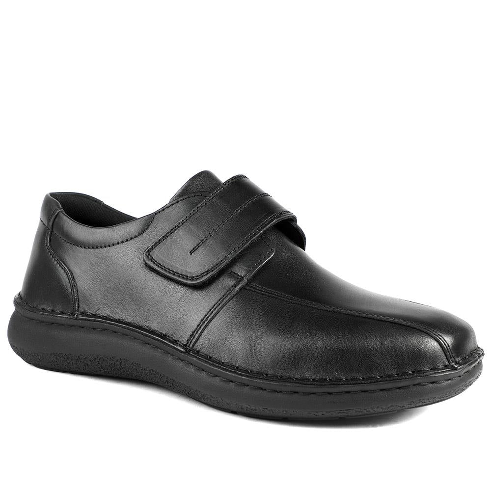 Wide Fit Leather Smart Adjustable Fit Shoes - PARK42060 / 328 431