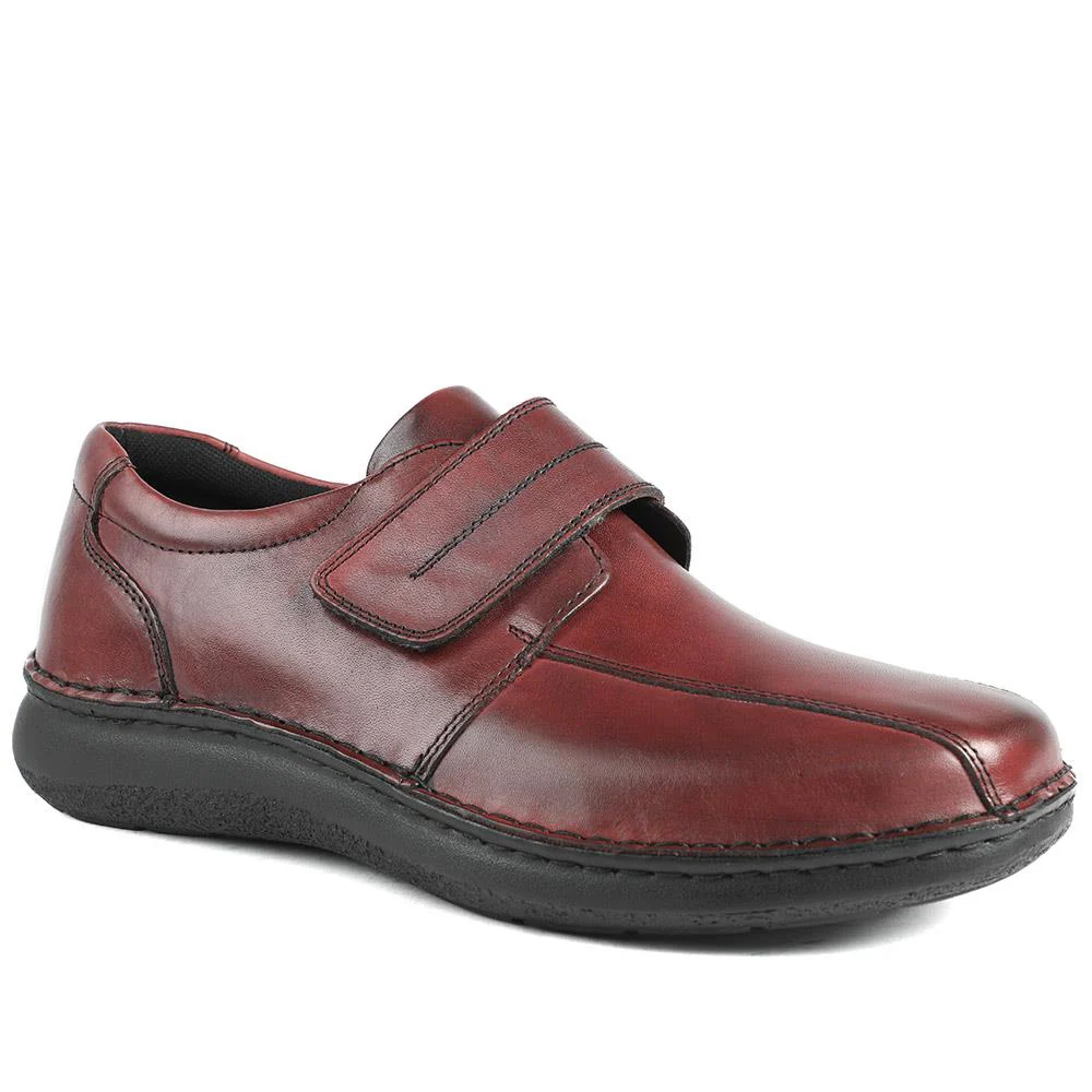 Wide Fit Leather Smart Adjustable Fit Shoes - PARK42060 / 328 431 - Image 2