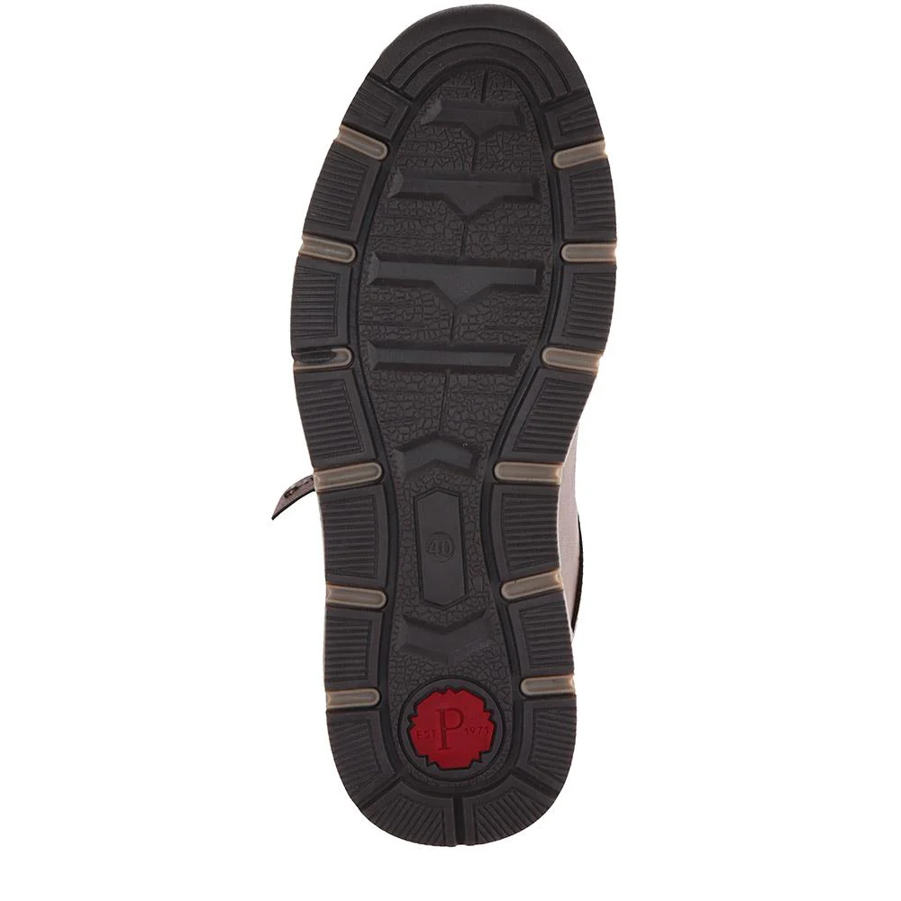 Wide Fit Leather Zip/Lace Trainers  - WBINS40023 / 325 785 - Brown - Image 4