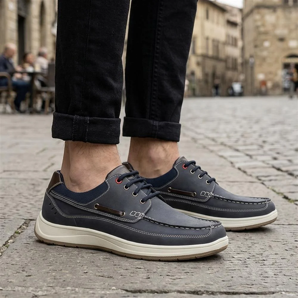Wide Fit Lightweight Lace Up Shoes - CHANG43000 / 328 832 - Navy - Image 2