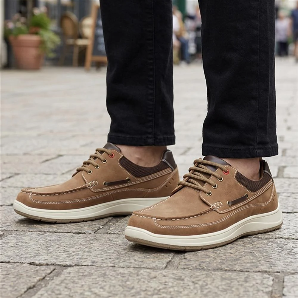 Wide Fit Lightweight Lace Up Shoes - CHANG43000 / 328 832 - Tan - Image 2