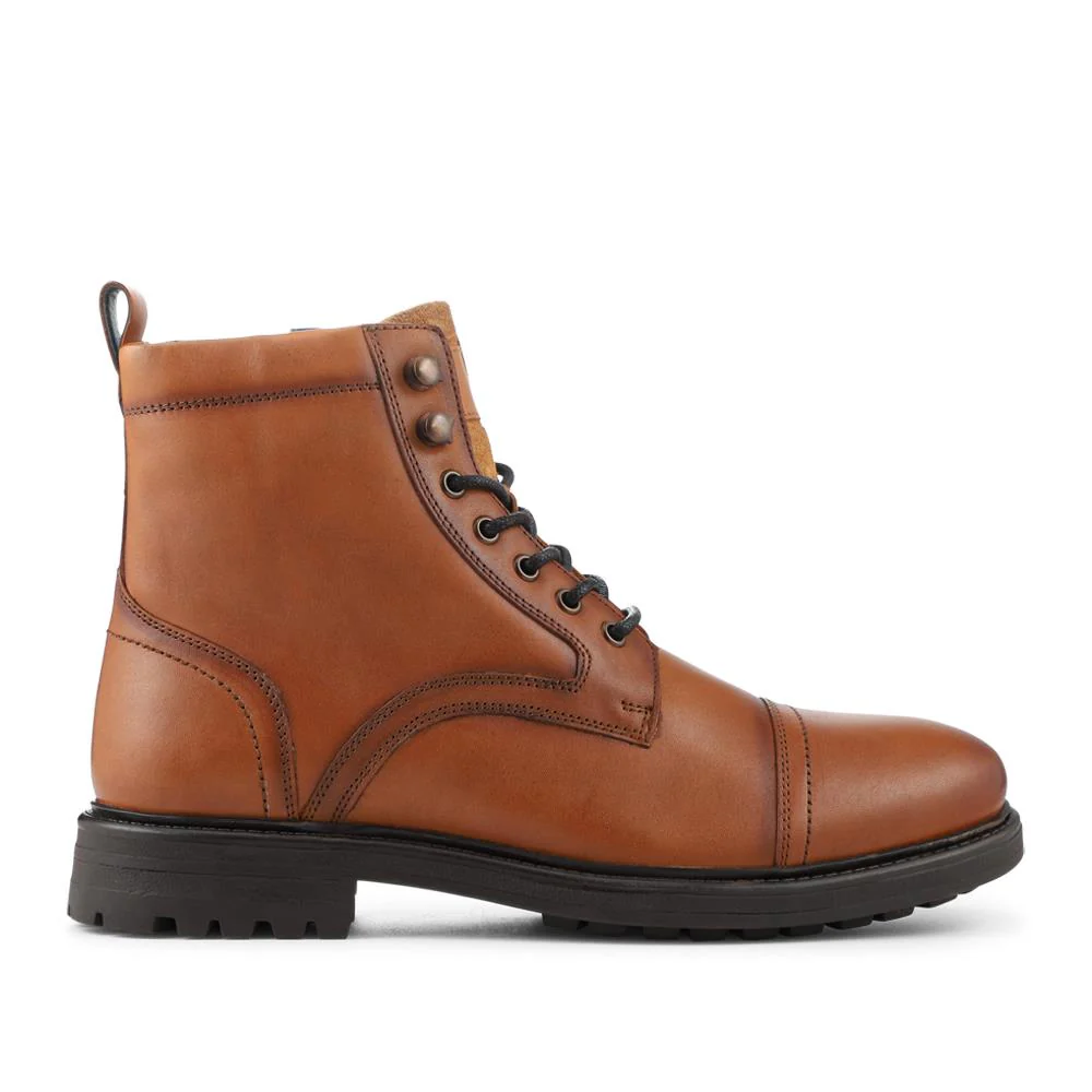 Wide Fit Premium Leather Lace Up Boots - JFOOT42021 / 328 060 - Tan - Image 2