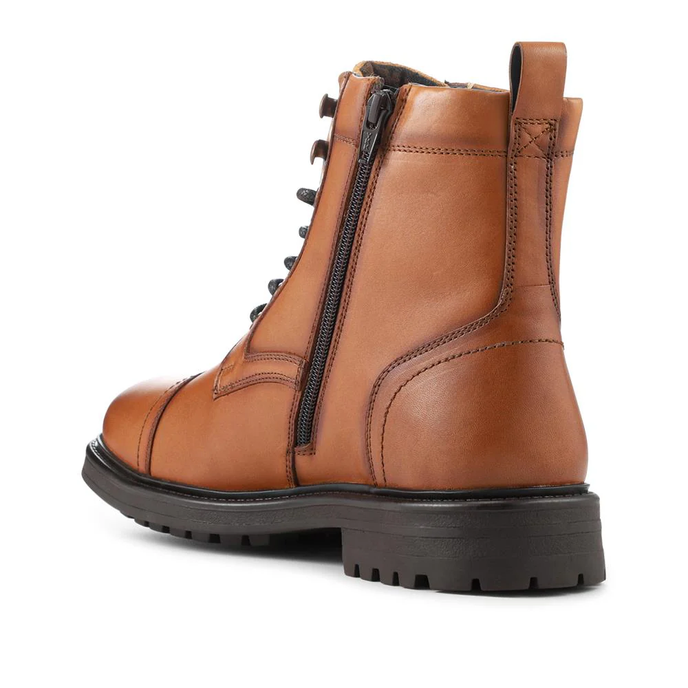 Wide Fit Premium Leather Lace Up Boots - JFOOT42021 / 328 060 - Tan - Image 3