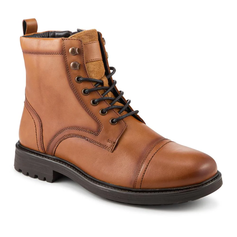 Wide Fit Premium Leather Lace Up Boots - JFOOT42021 / 328 060 - Tan