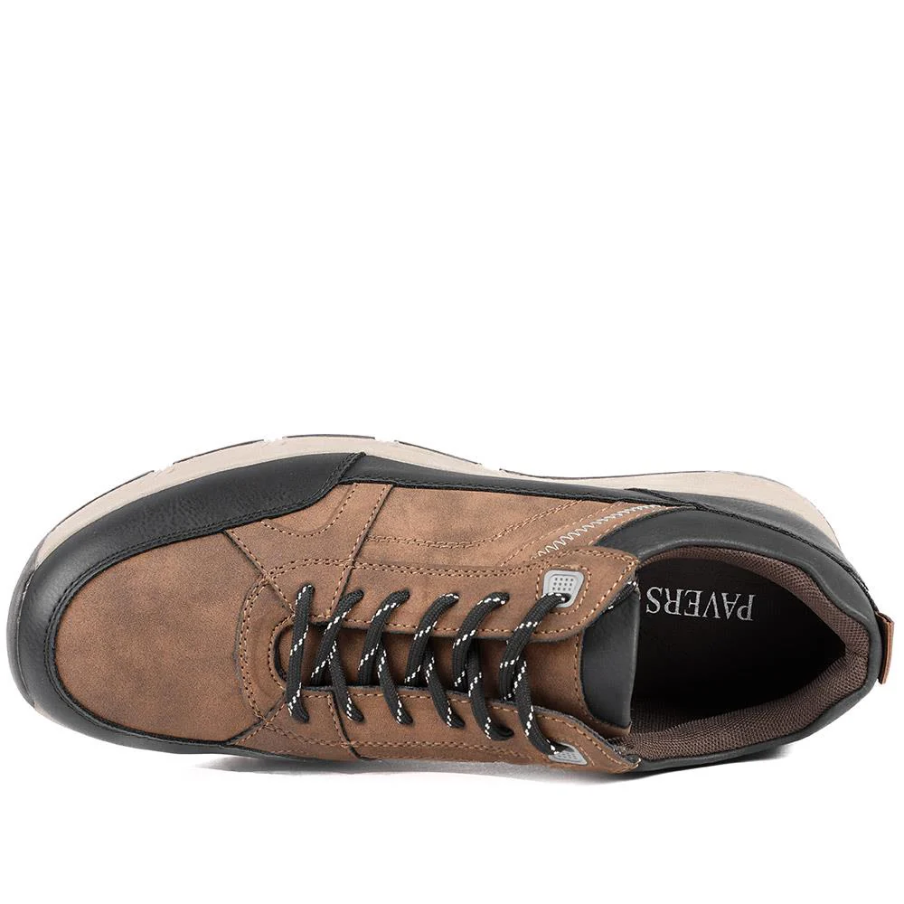 Wide Fit Rugged Lace Up Trainers - WBINS42068 / 327 865 - Brown - Image 5