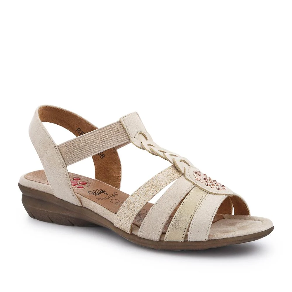 Wide-Fit Shock-Absorbing Sandals - RELIF41058 / 327 185 - Beige