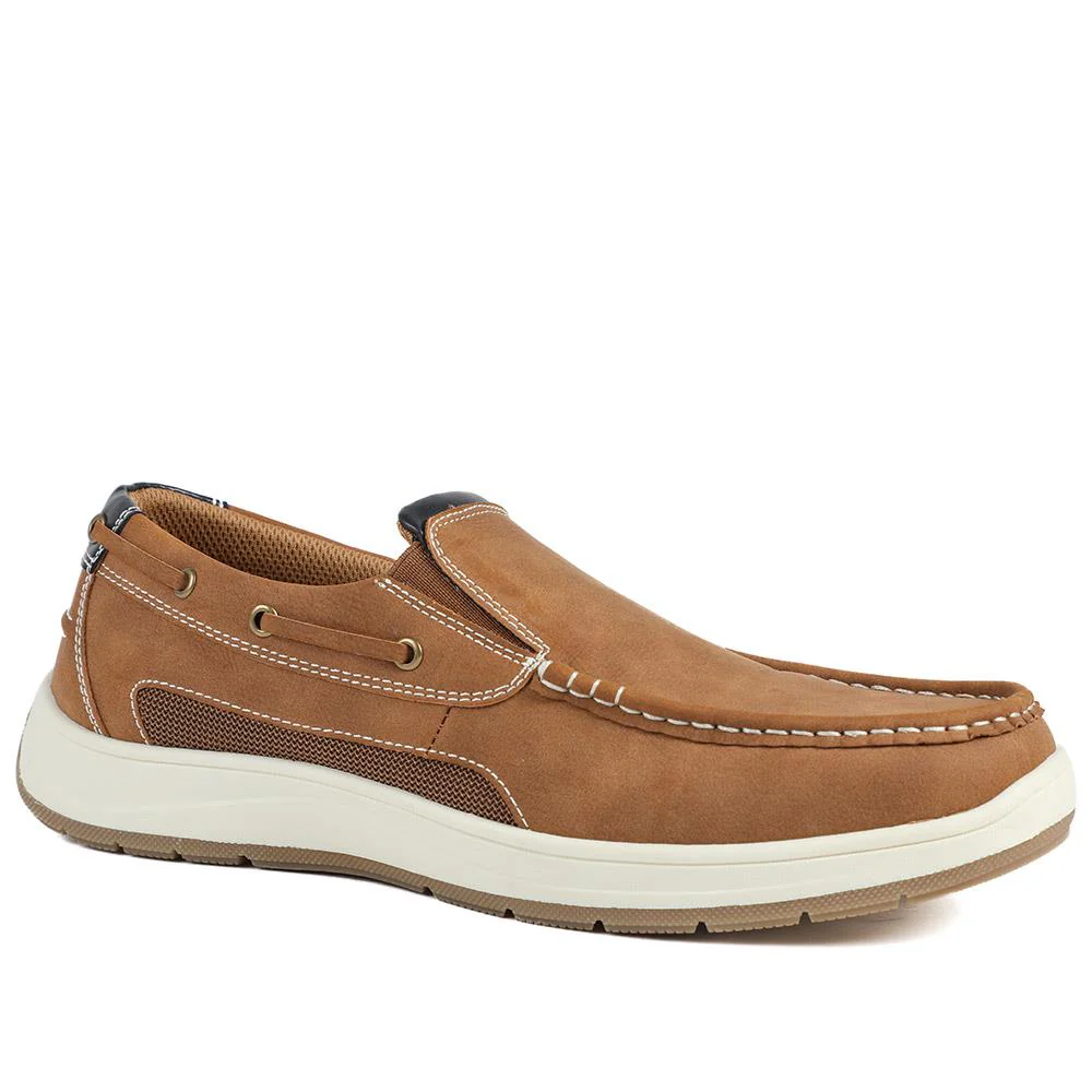 Wide Fit Slip On Casual Shoes - CHANG43001 / 328 833 - Tan