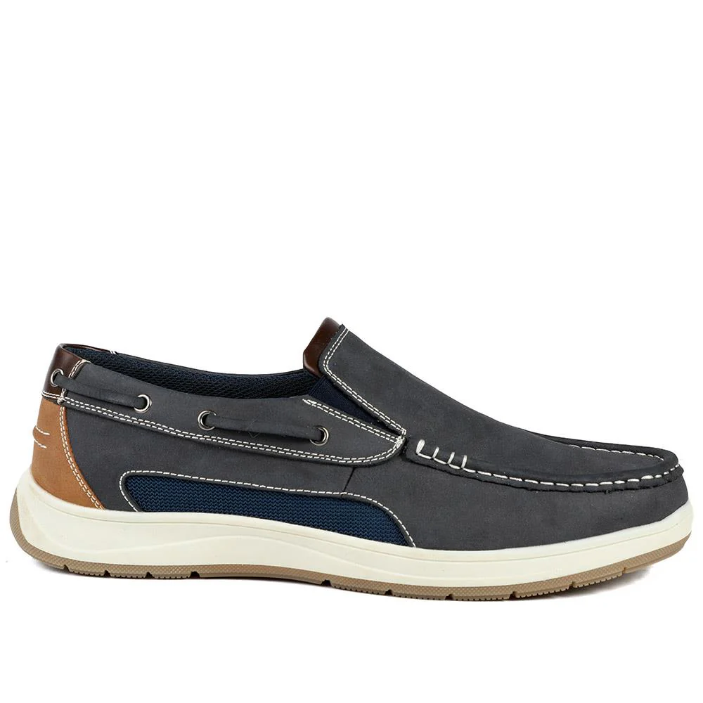 Wide Fit Slip On Casual Shoes - CHANG43001 / 328 833 - Navy - Image 3