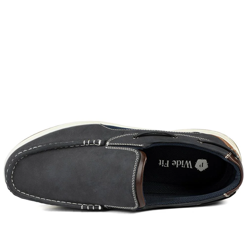 Wide Fit Slip On Casual Shoes - CHANG43001 / 328 833 - Navy - Image 5
