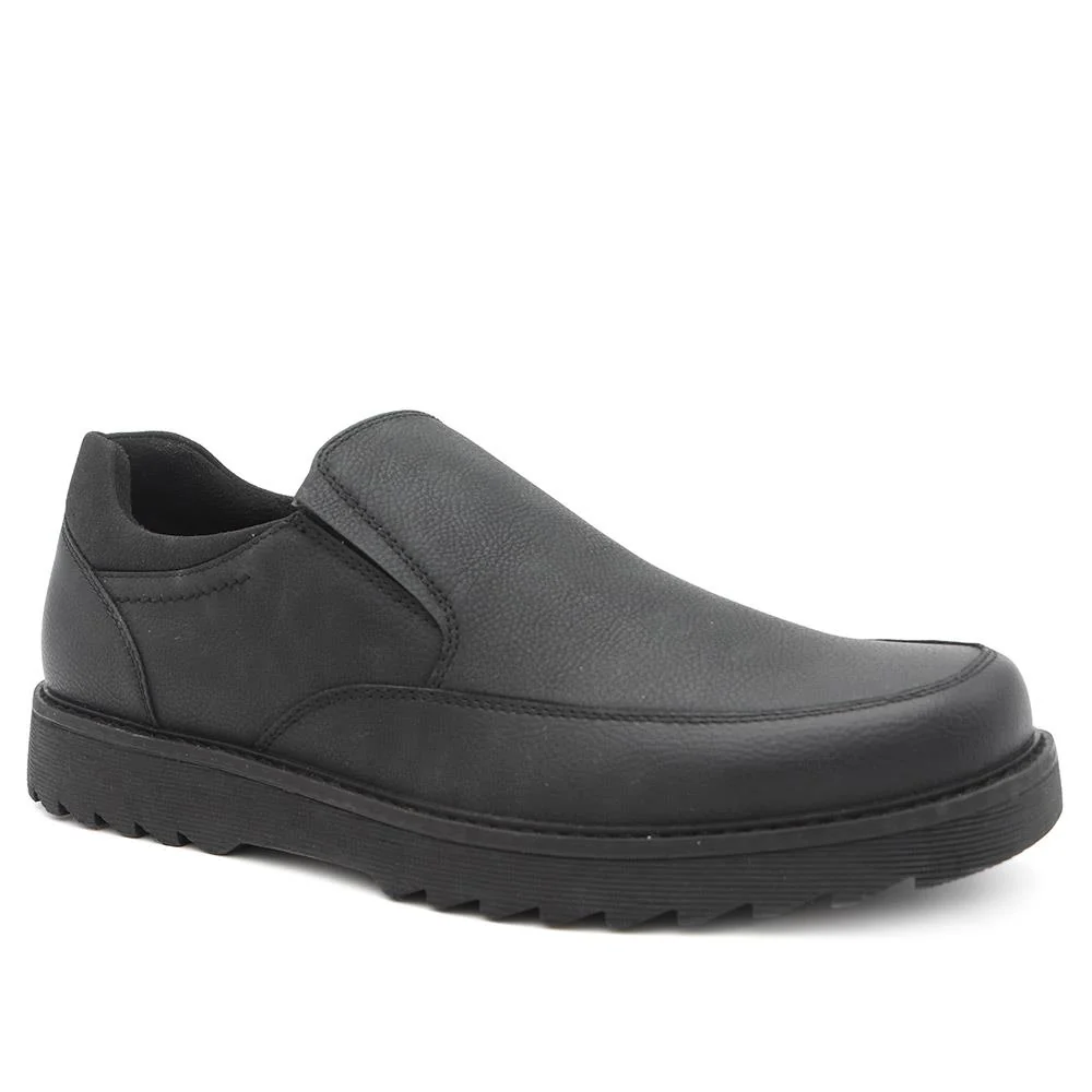 Wide Fit Smart Casual Moccasins - XINGH44006 / 330 040 - Black