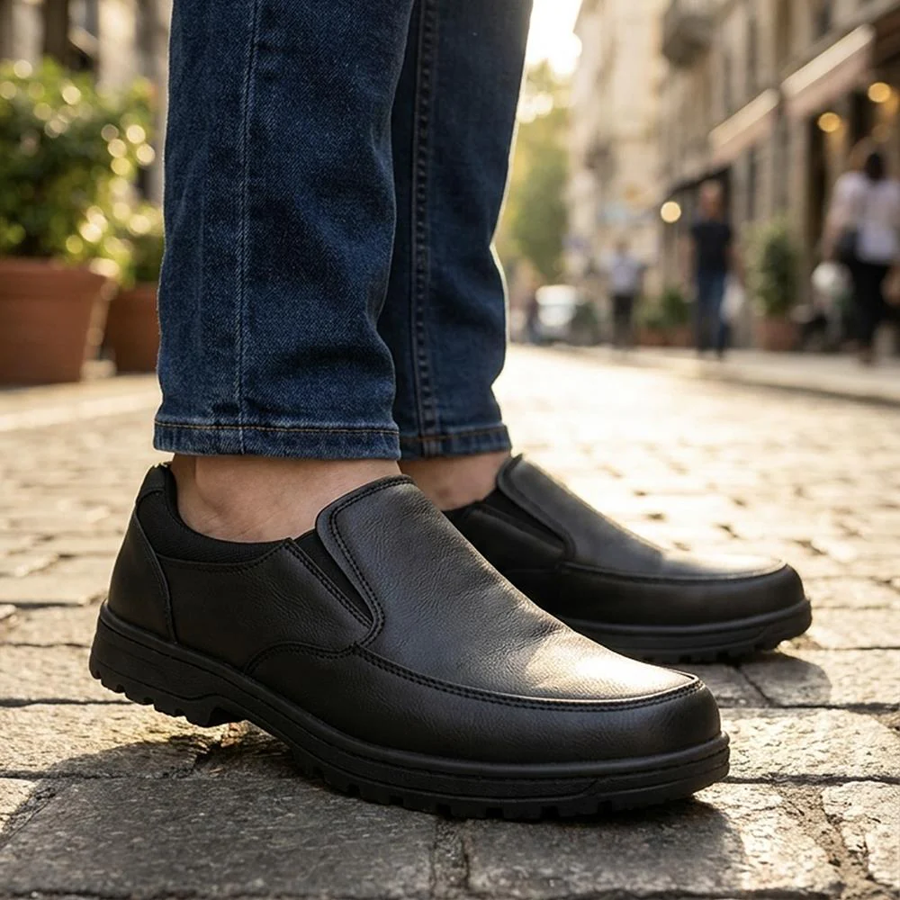 Wide Fit Smart Casual Moccasins - XINGH44006 / 330 040 - Black - Image 2