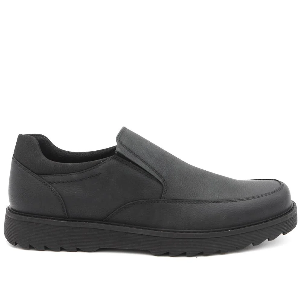 Wide Fit Smart Casual Moccasins - XINGH44006 / 330 040 - Black - Image 3